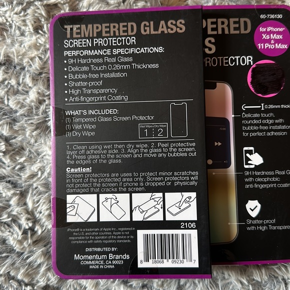 Tempered glass for iPhone XS Max & 11 pro max - Picture 2 of 2